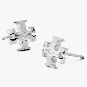 Tory Burch earrings logo silver earrings